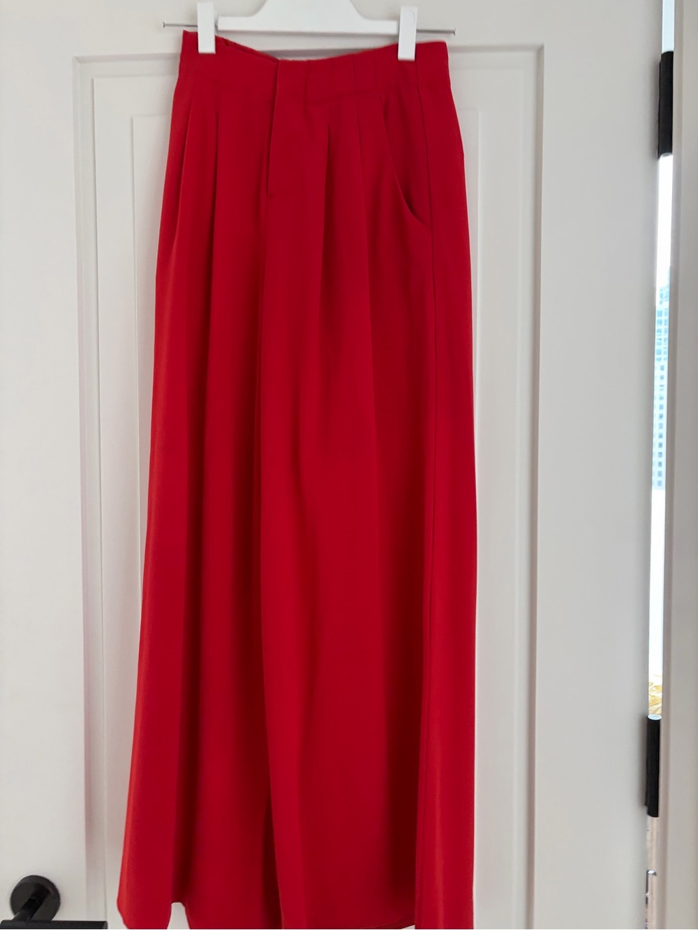 ALICE + OLIVIA Red Wide-Leg Trouser Pants